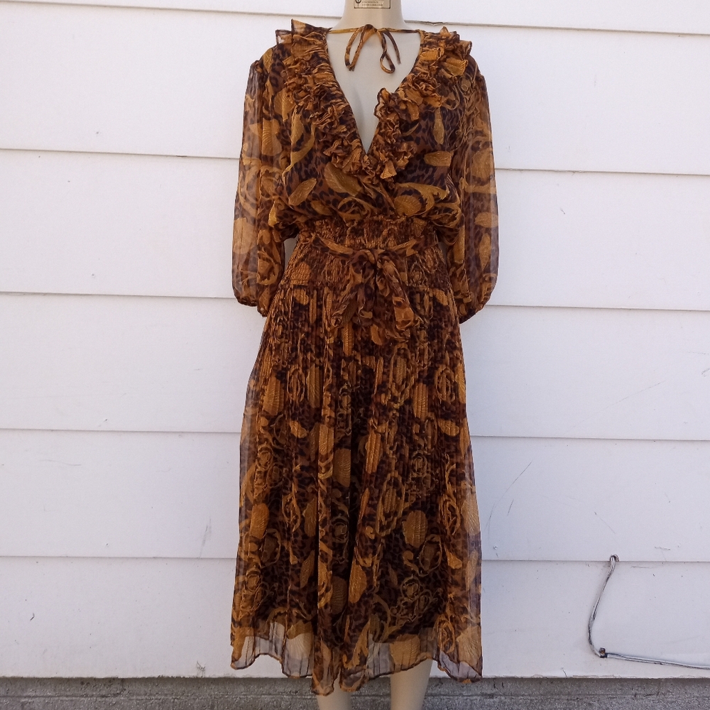 Vintage Land and Sea Baroque Ruffle Dress